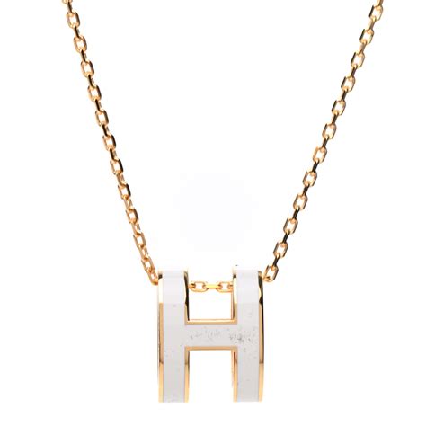 hermes pop h necklace white